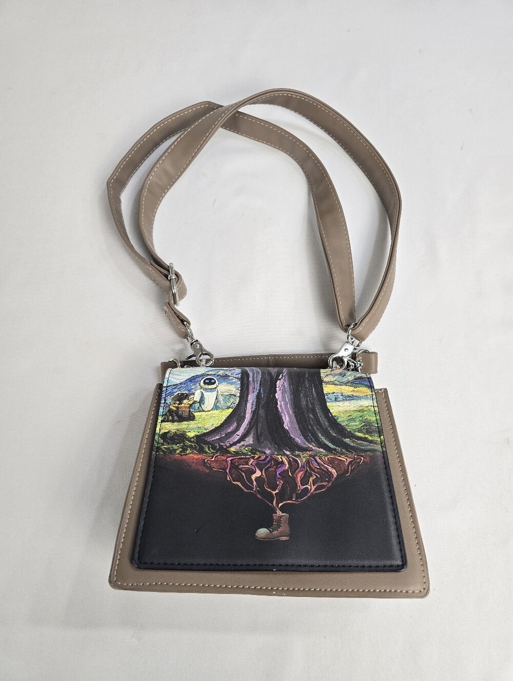 Disney Pixar Wall-E & Eve Tree Roots Loungefly Handbag With Crossbody Strap